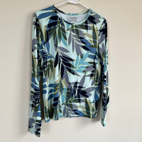 Hang Ten Rash Guard Women’s MEDIUM Pearl Floral Long Sleeve Sun Shirt Summer - Picture 3 of 10